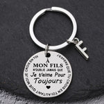 Porte-clé à offrir "Mon fils" ou "Ma fille" avec initiale