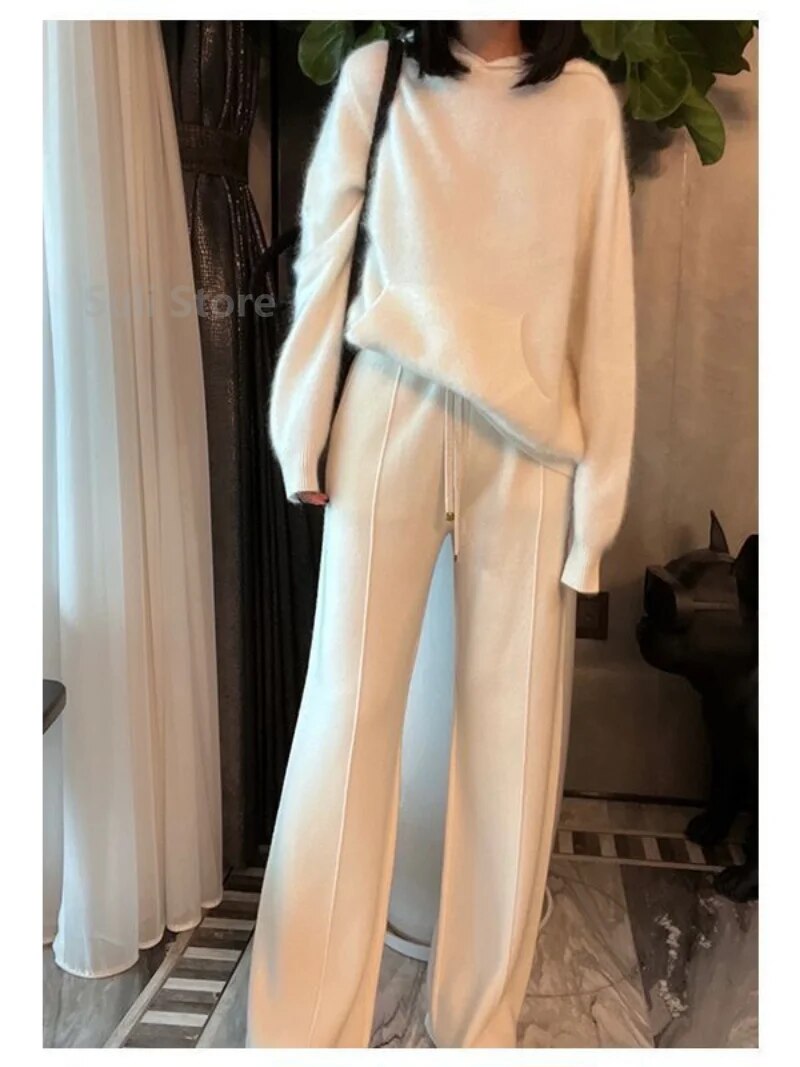 Pantalon large en laine pour femme - Collection Hiver 2023