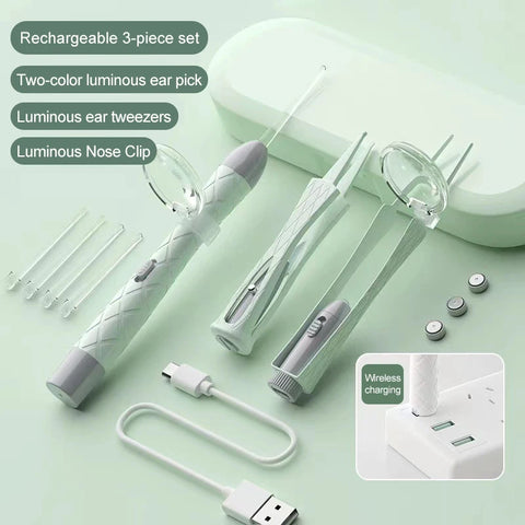 Ensemble de Nettoyeur d'Oreilles avec Loupe & LED - 3PCS
