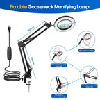 Lampe de bureau bras articulé avec Loupe x8 intégrée