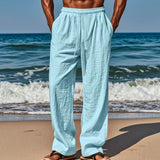 Pantalon en Lin Décontracté à Taille élastique