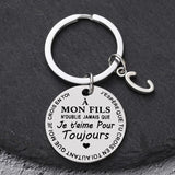 Porte-clé à offrir "Mon fils" ou "Ma fille" avec initiale