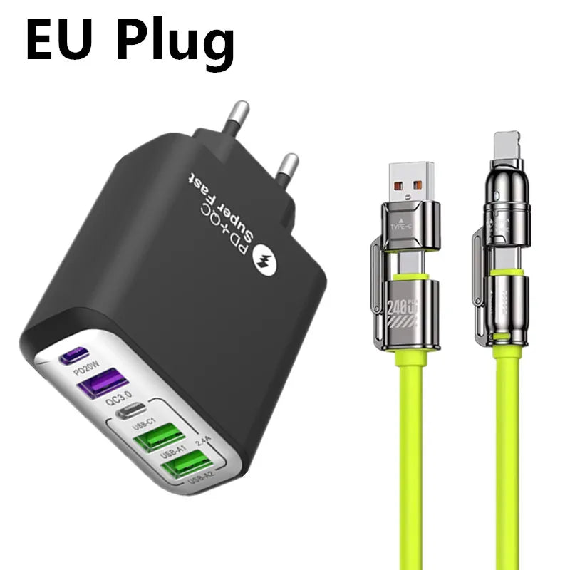 Chargeur 240W Rapide 3 Ports USB & 2 Type-C + Chargeur