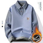 Polo Sans Manche & Chemise à Rayure 2 en 1 Doublure Polaire