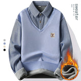 Polo Sans Manche & Chemise à Rayure 2 en 1 Doublure Polaire