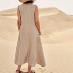 Robe Boho en coton et lin avec poches