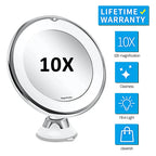 Miroir Grossissant 10x Ajustable à LED