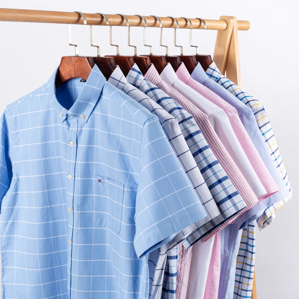 Chemise légère à carreaux pour homme - Manches courtes