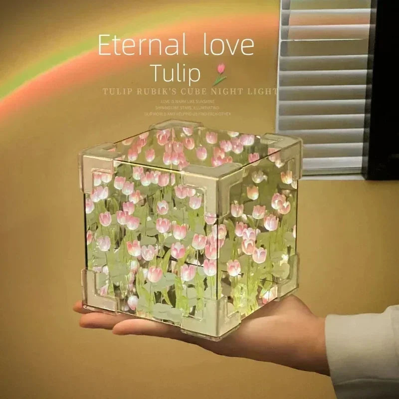 Lampe Cube LED DIY Tulipe à Créer Soit-même