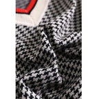 Pull Col V Motif Pied de Poule