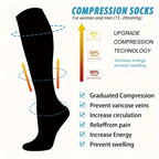 Lot de 6 Paires de Chaussettes de Compression à Motifs