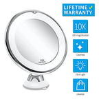 Miroir Grossissant 10x Ajustable à LED