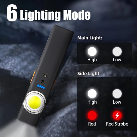 Lampe de Poche Rechargeable à Induction Multi-Modes + Clip Ceinture