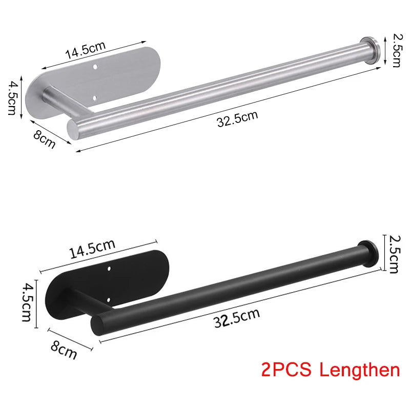 Support Papier Toilette Mural Sans Perçage en Acier Inoxydable - Lot de 2
