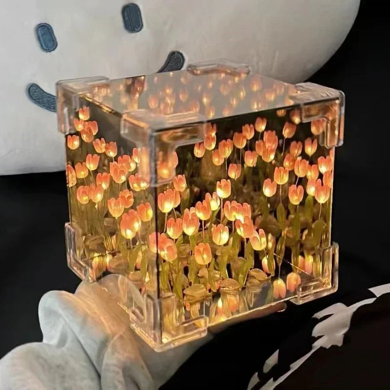 Lampe Cube LED DIY Tulipe à Créer Soit-même