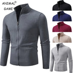 Cardigan en Maille Fine à Col Cheminé - Homme