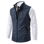 Gilet sans manches à maille col cheminé Homme