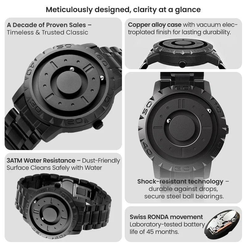 Montre Design TIMELESS avec Billes Magnétiques