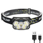 Lampe Frontale 9LED - 6 modes + Capteur de mouvement