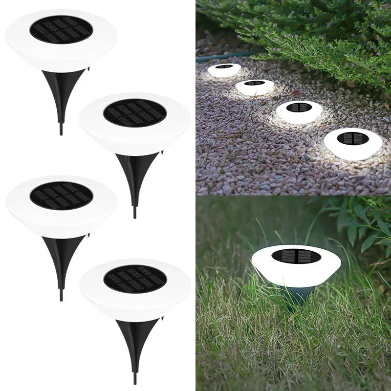 4x Spots Solaires avec Ring Light Ajustable