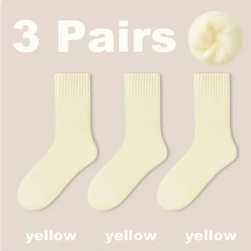 Lot de 3 Chaussettes chaudes en laine pour femmes