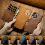 Etui portefeuille + Coque Magnétique pour iPhone
