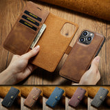 Etui portefeuille + Coque Magnétique pour iPhone