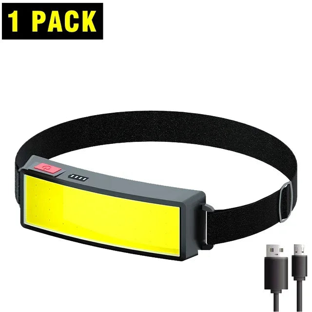 Lampe Frontale LED COB Rechargeable – 3 Modes 800 Lumens