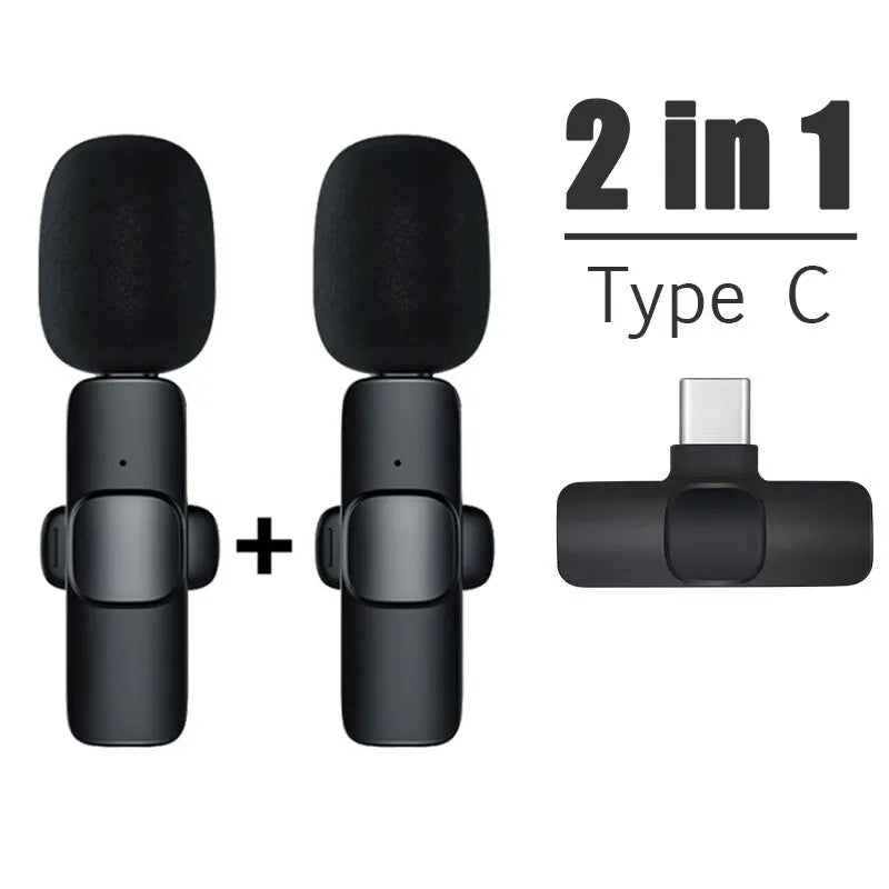 Lot de 2 Mini Microphone Sans Fil Bluetooth