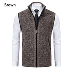 Gilet sans manches à maille col cheminé Homme