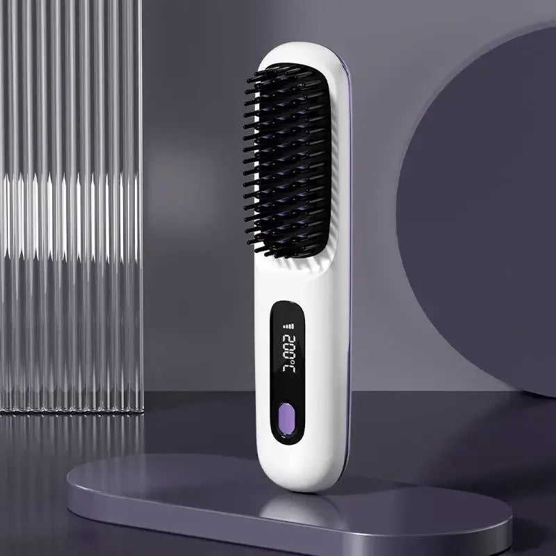 Brosse Lissante Chauffante – USB Rechargeable