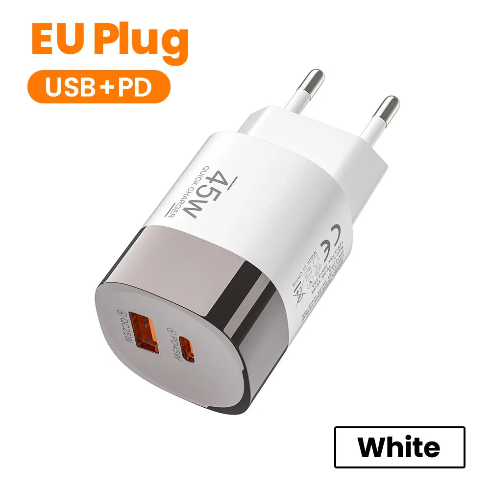 Chargeur 45W Rapide USB + Type-C
