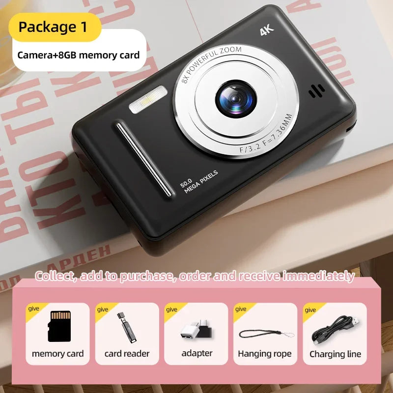 Appareil Photo Numérique 4K – 50MP Ultra Net + Carte SD 64Gb OFFERTE