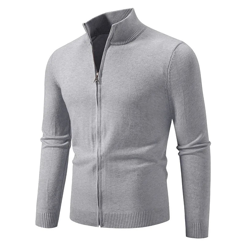 Cardigan en Maille Fine à Col Cheminé - Homme