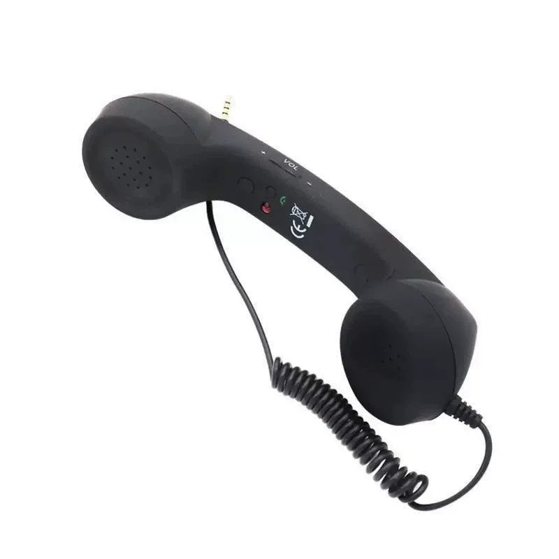 Combiné Téléphonique Rétro Filaire pour Smartphone avec Micro – Jack 3,5 mm & Type-C + Adaptateur USB-C Offert