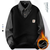 Polo Sans Manche & Chemise à Rayure 2 en 1 Doublure Polaire