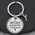 Porte-clé à offrir "Mon fils" ou "Ma fille" avec initiale