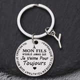 Porte-clé à offrir "Mon fils" ou "Ma fille" avec initiale