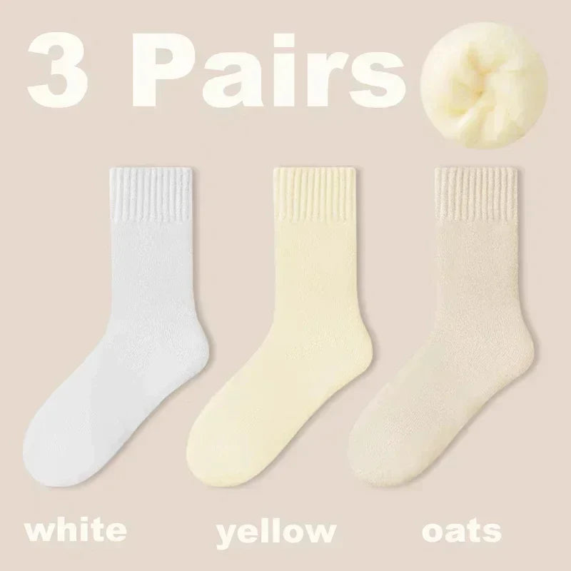 Lot de 3 Chaussettes chaudes en laine pour femmes