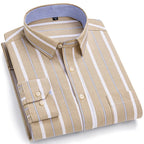 Chemise Décontractée à Carreaux/Rayures en Coton pour Hommes