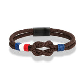 Bracelet Double Corde – Drapeau Français Tissé
