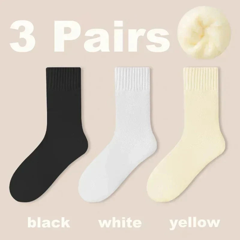 Lot de 3 Chaussettes chaudes en laine pour femmes