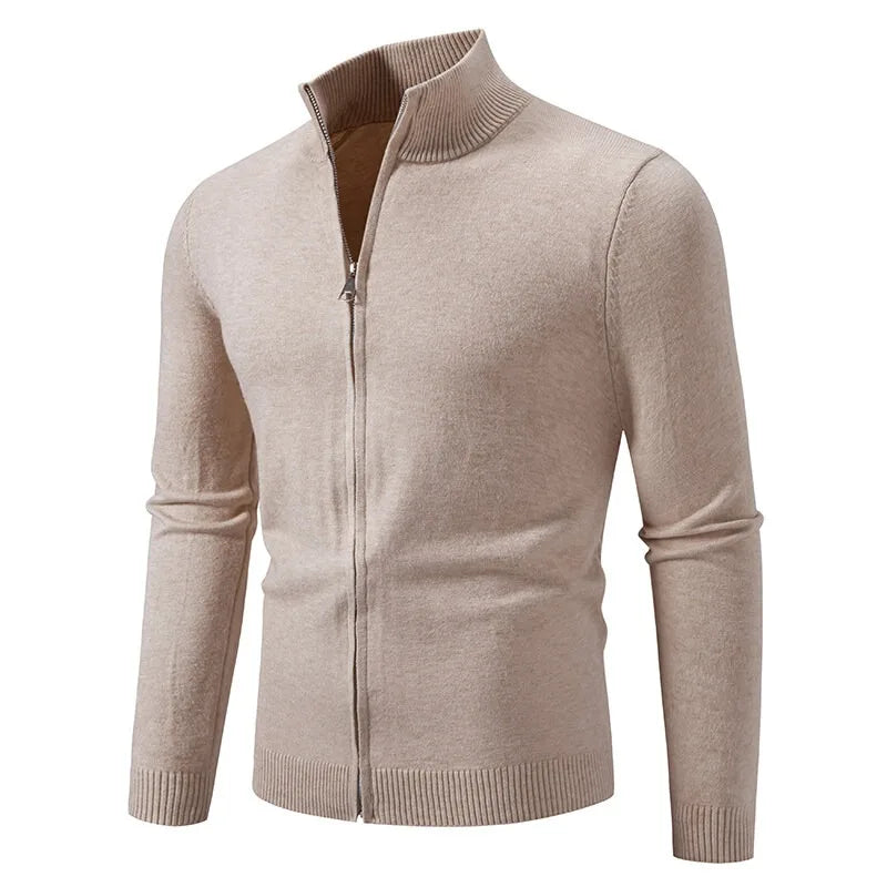 Cardigan en Maille Fine à Col Cheminé - Homme