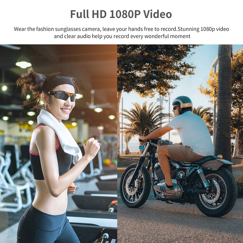 Lunettes de cyclisme caméra HD 1080P intégrée
