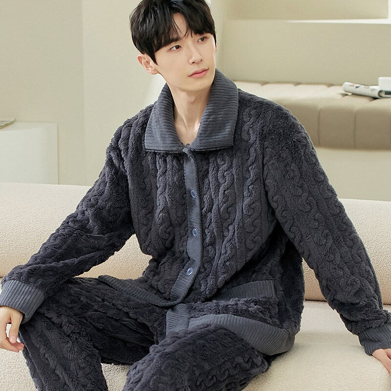 Ensemble d'intérieur cardigan torsadé mixte