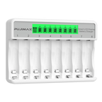 Chargeur de Piles Intelligent 8 Slots – Écran LCD et Charge Rapide USB-C pour AA/AAA Ni-MH & Ni-CD