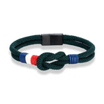 Bracelet Double Corde – Drapeau Français Tissé