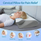 Oreiller cervical à mémoire de forme, efficace contre les douleurs