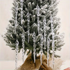 Lot de 36 Ornements Stalactites de sapin transparents