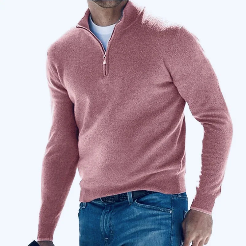 Pull décontracté à col cheminé à zip